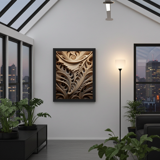 Golden Ribbon Flow Organic Abstract Sculpture Art - Intricate Modern Decor