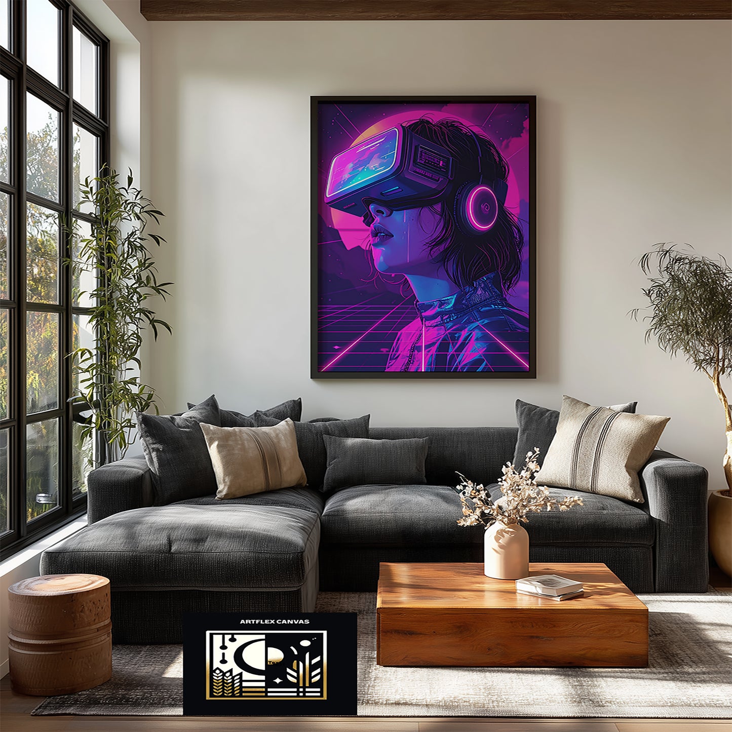 Vapor Wave Neon Gamer | ArtFlex Canvas