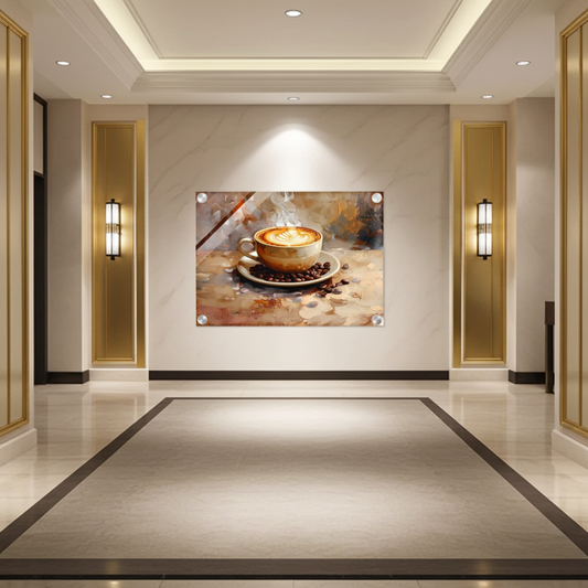 Wall art- The Perfect Pour - Experience the quiet comfort of a slow morning with this hyper-realistic painting.