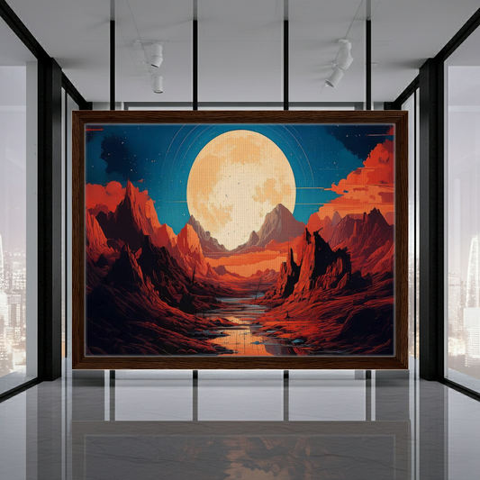 Retro - Futurisic Moon Landscape