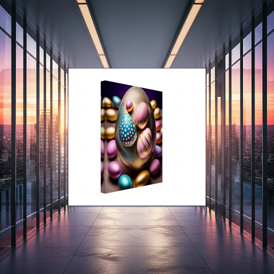 Golden Mosaic Jewel Easter Egg Art