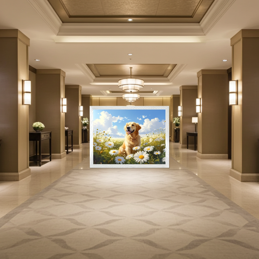 The Golden Lab in Daisies | Joyful Spring Pet Art