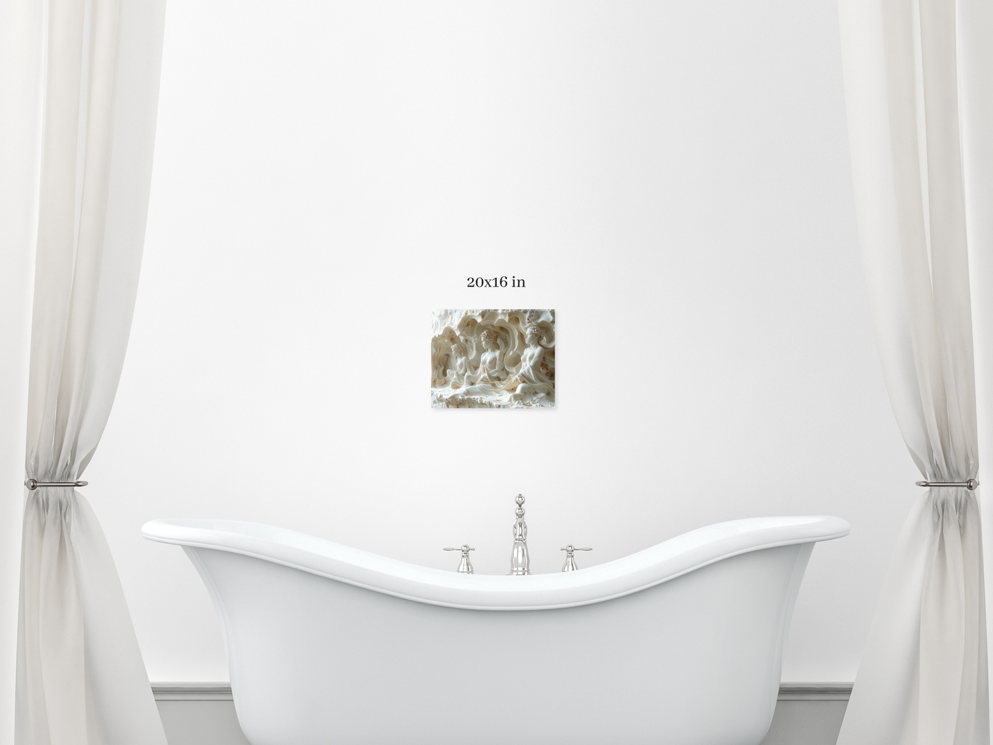 3D Sculptural Illusion Canvas Print – Carved Stone Design, Custom Sizes Available