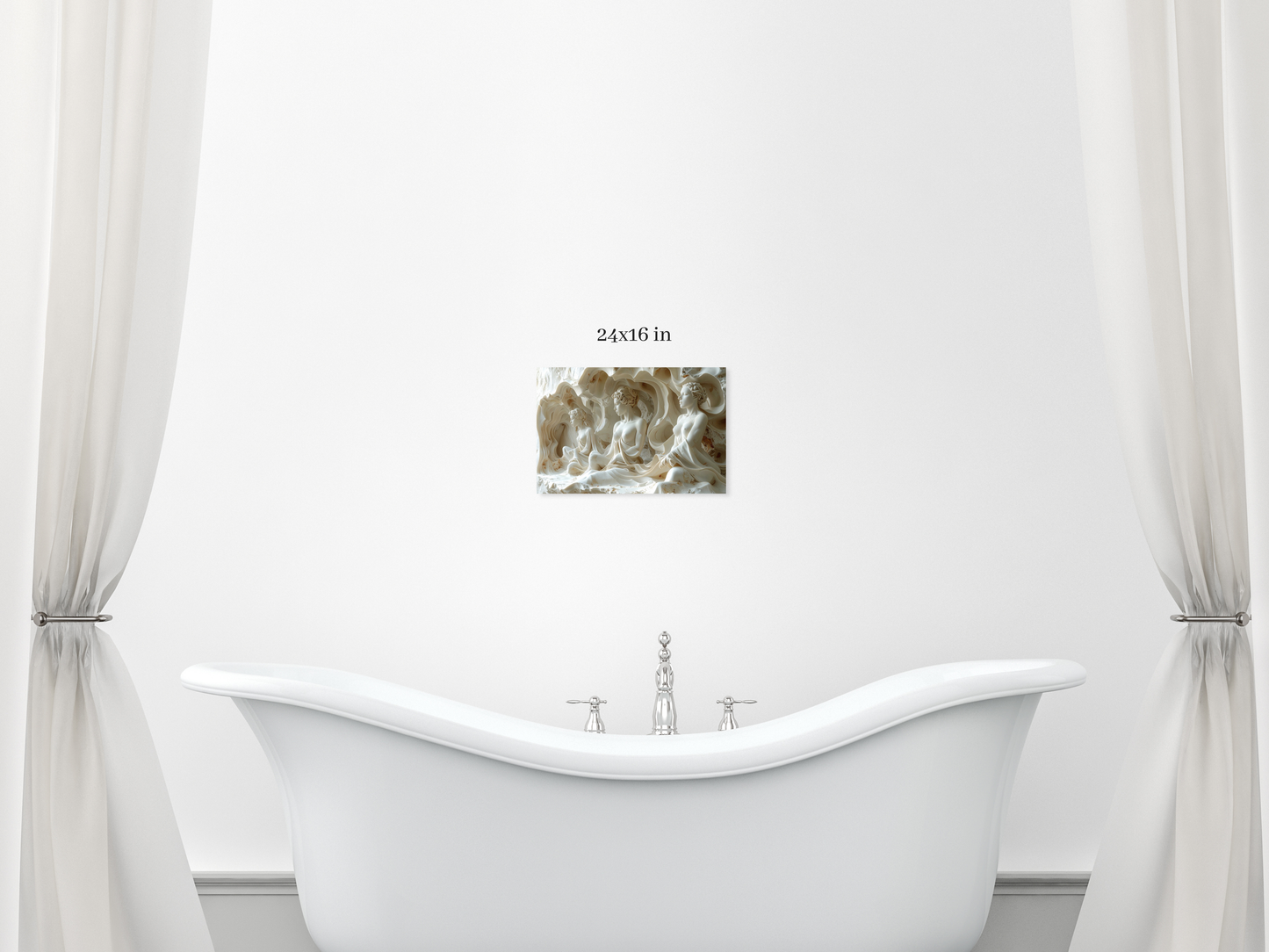 3D Sculptural Illusion Canvas Print – Carved Stone Design, Custom Sizes Available