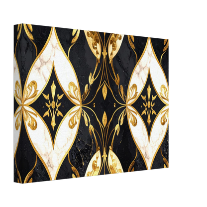 Champagne Gold And Pearl  White Art Deco Pattern, Elegant symmetry