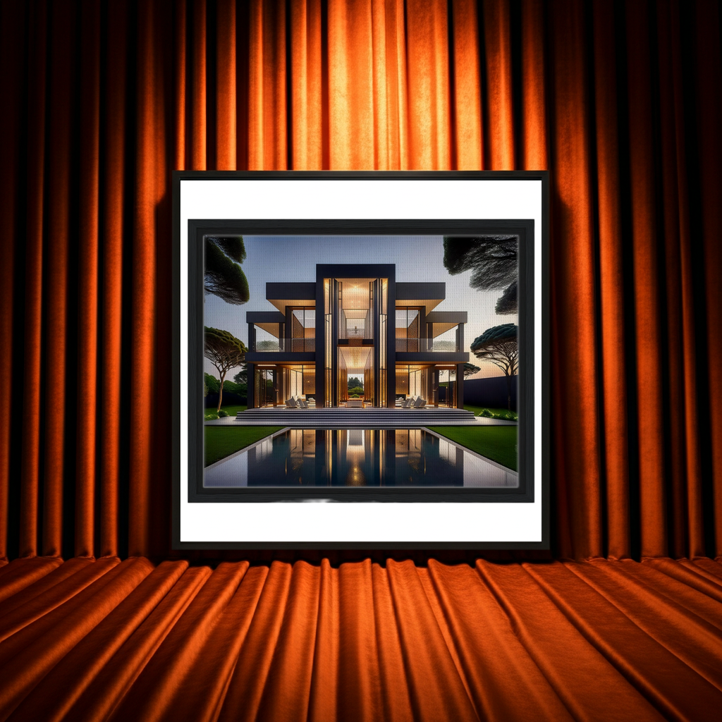 Geometric Opulence Modern Architecture Art - Luxury Minimalist Mansion