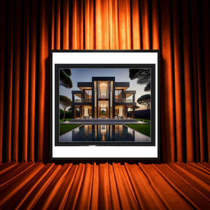 Geometric Opulence Modern Architecture Art - Luxury Minimalist Mansion