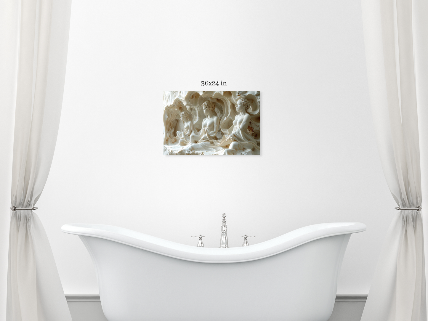 3D Sculptural Illusion Canvas Print – Carved Stone Design, Custom Sizes Available