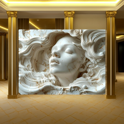 Layered Plaster 3D Face Sculpture Art - Modern Abstract Wall Decor