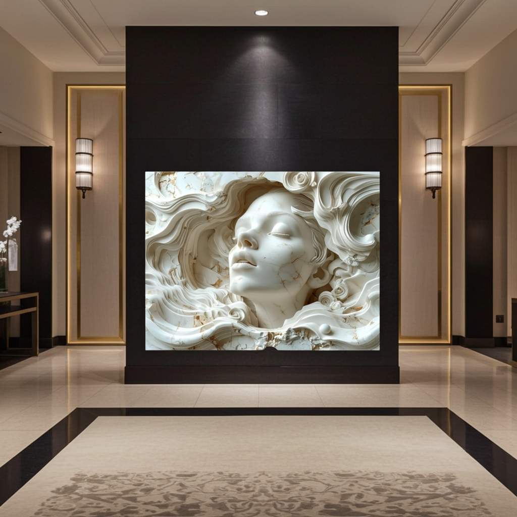 Layered Plaster 3D Face Sculpture Art - Modern Abstract Wall Decor
