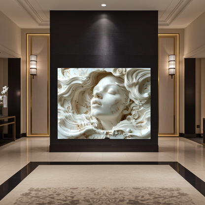 Layered Plaster 3D Face Sculpture Art - Modern Abstract Wall Decor