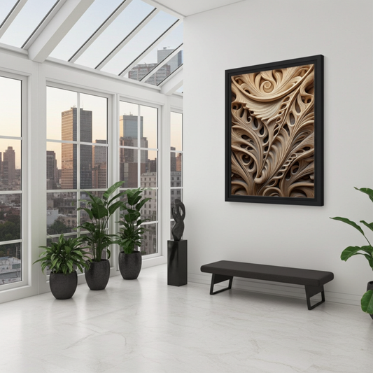 Golden Ribbon Flow Organic Abstract Sculpture Art - Intricate Modern Decor