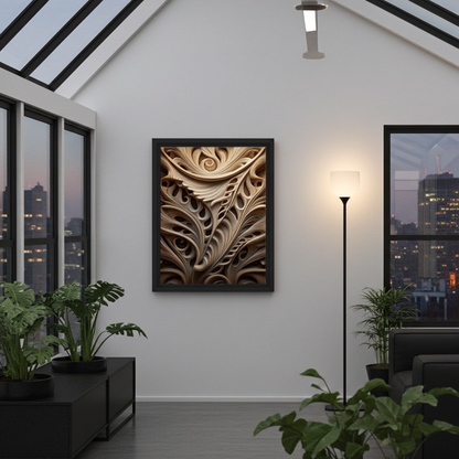 Golden Ribbon Flow Organic Abstract Sculpture Art - Intricate Modern Decor