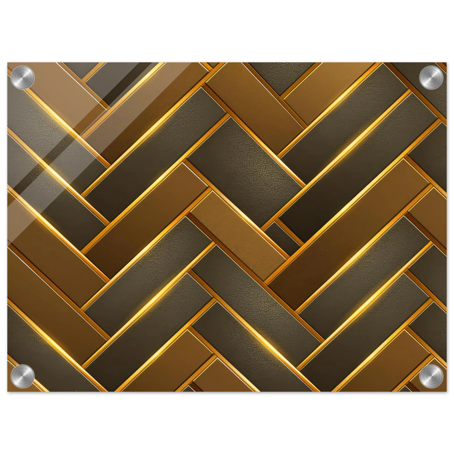 The Golden Herringbone Geometric Art