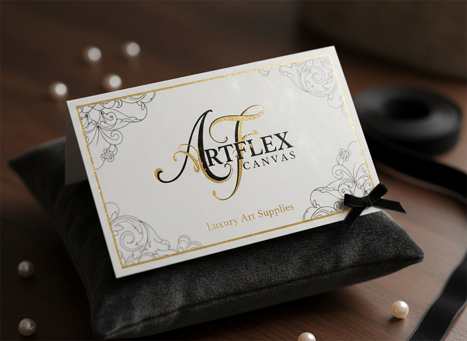 A sleek and professional digital gift card for Artflex Canvas products.