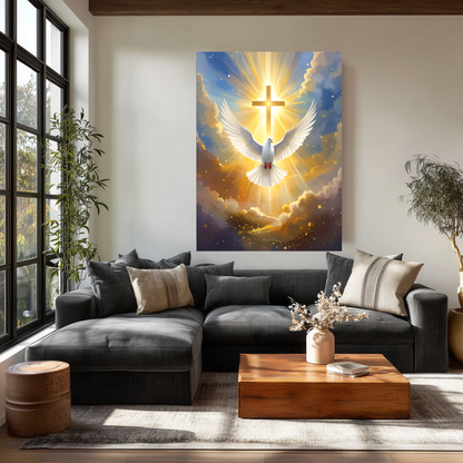 Celestial White Dove of Peace Art