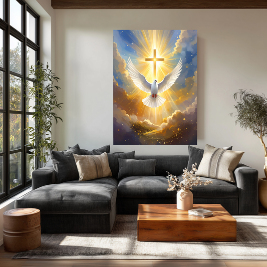 Celestial White Dove of Peace Art