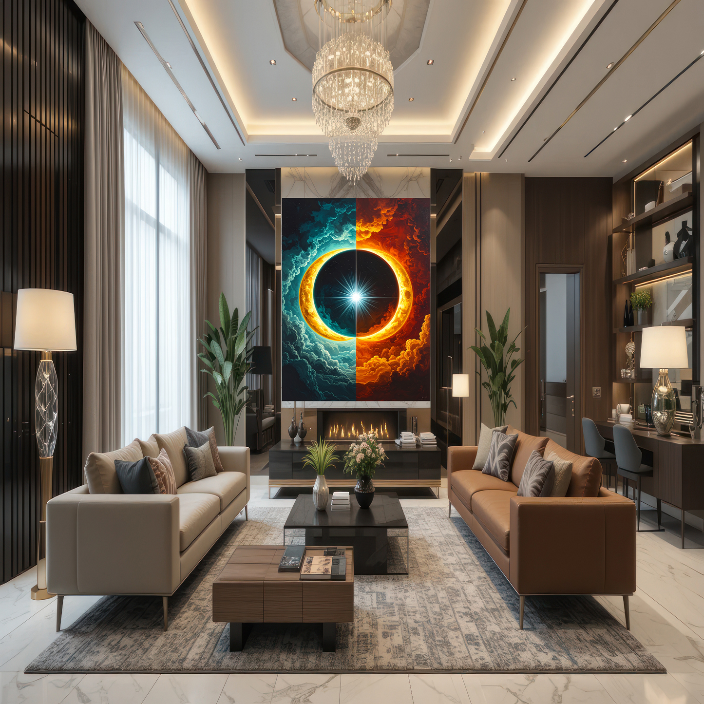 Eternal Balance" Cosmic Solar Eclipse Wall Art