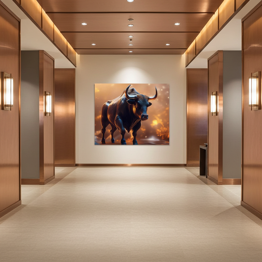 Wall art- The Wall Street Bull, The market's heartbeat captured in bronze.
