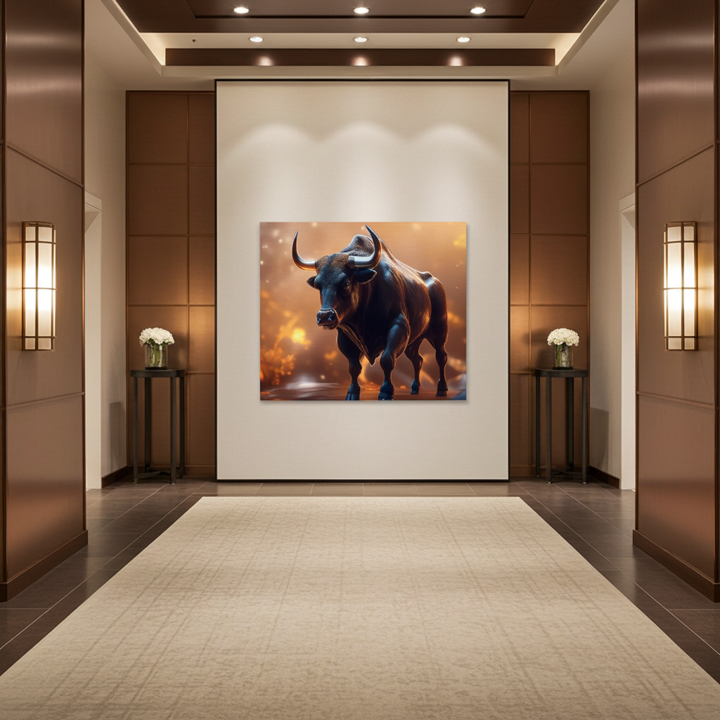 Wall art- The Wall Street Bull, The market's heartbeat captured in bronze.