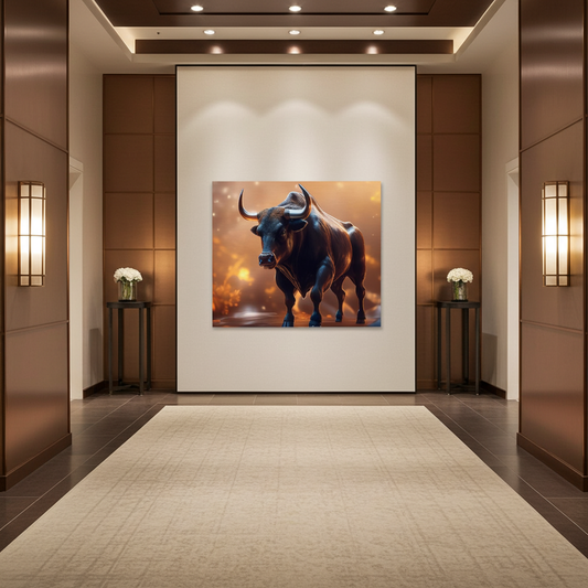 Wall art- The Wall Street Bull, The market's heartbeat captured in bronze.