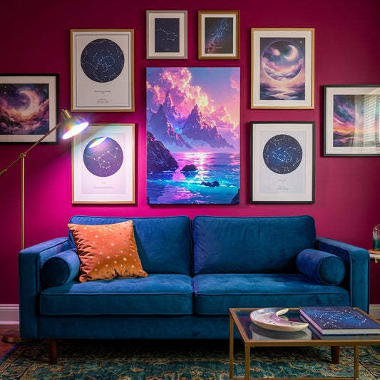 Celestial Summits-Beautiful Floating Mountains Fantasy - Dreamy Surreal Landscape Wall Art