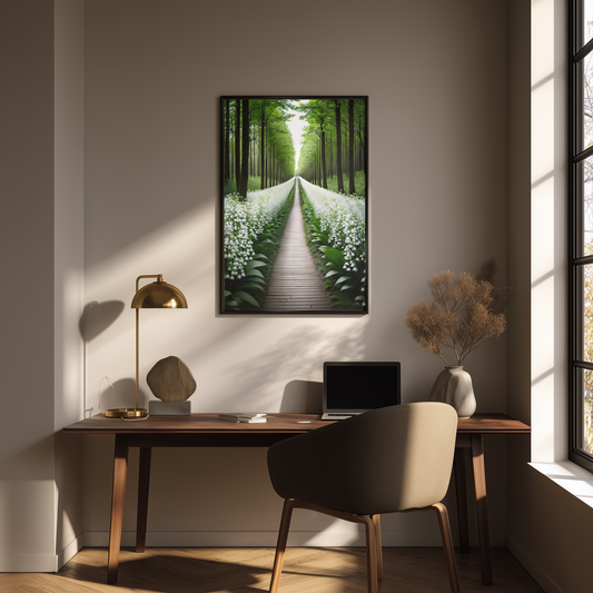 Lily of the Valley Path | Minimalist Spring Canvas