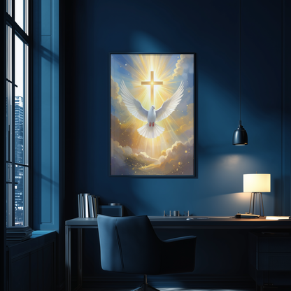 Celestial White Dove of Peace Art