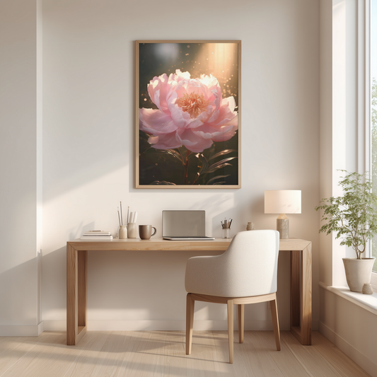 Sun-Drenched Peony | Romantic Floral Wall Art