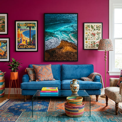 Crashing Turquoise Ocean Wave Aerial View Wall Art