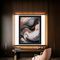 Luxury Rose Gold and Charcoal Fluid Abstract Wall Art