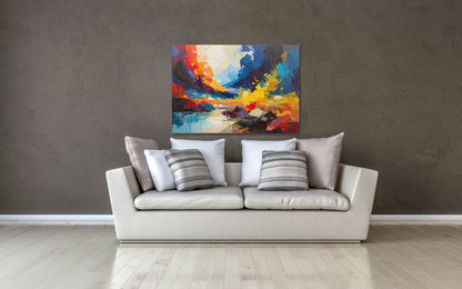Oversized Colorful Abstract Wall Art for Modern Living Room