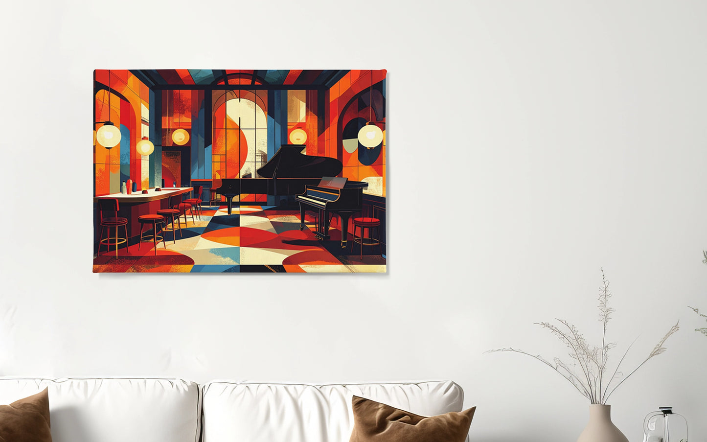 Art Deco Jazz Club Canvas Print – 1920s Inspired Illustration