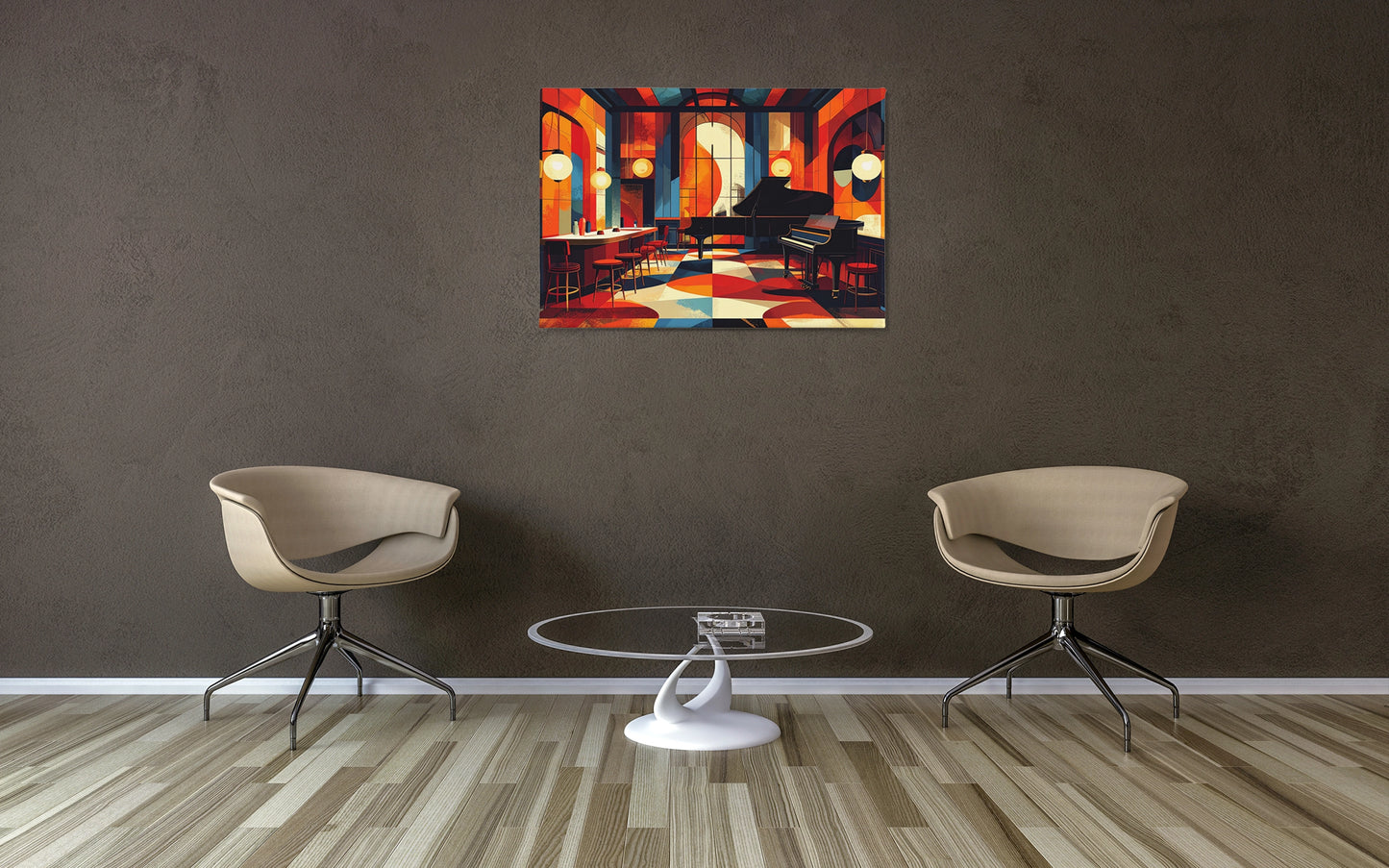 Art Deco Jazz Club Canvas Print – 1920s Inspired Illustration
