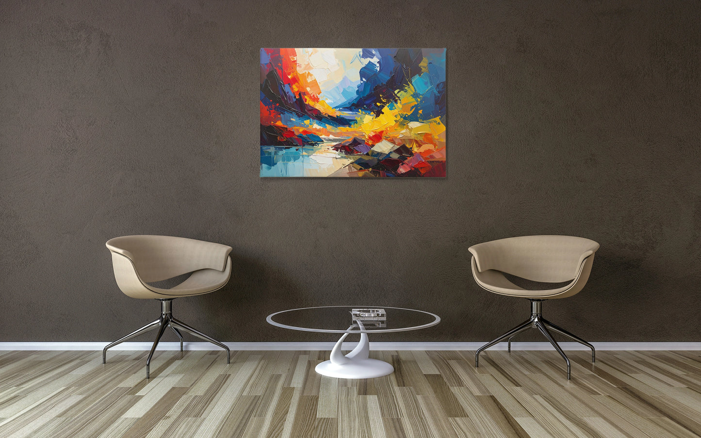 Chromatic Energy - Oversized Abstract Brushstrokes