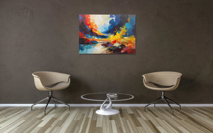 Oversized Colorful Abstract Wall Art for Modern Living Room
