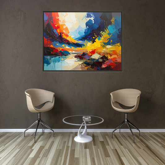 Oversized Colorful Abstract Wall Art for Modern Living Room