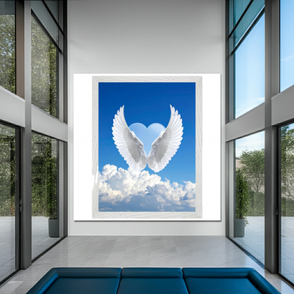 Seraphic Heart & Angel Wings Canvas Art