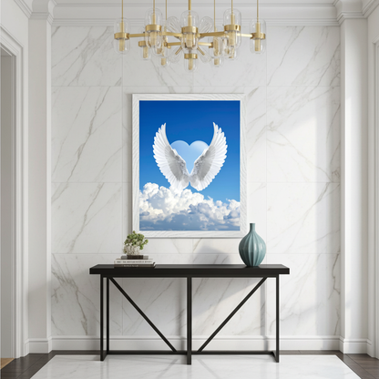 Seraphic Heart & Angel Wings Canvas Art