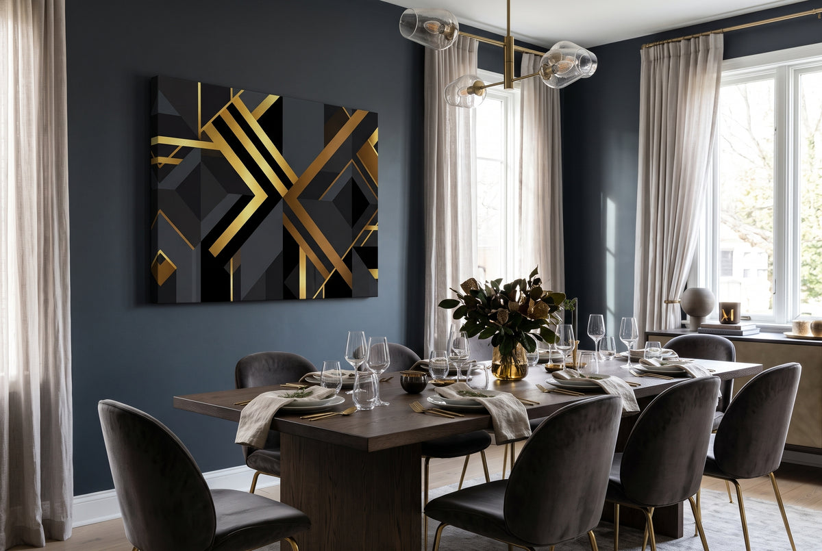 Art Deco Diagonal Geometric Canvas Wall Art - Modern Heritage
