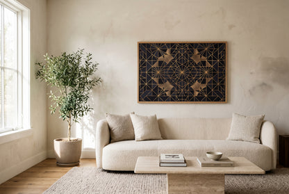 The Obsidian Lattice Luxury Art Print - Premium Wooden Framed Poster