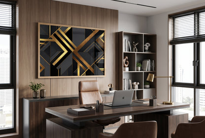 Art Deco Diagonal Geometric Premium Wooden Framed Poster - Modern Heritage