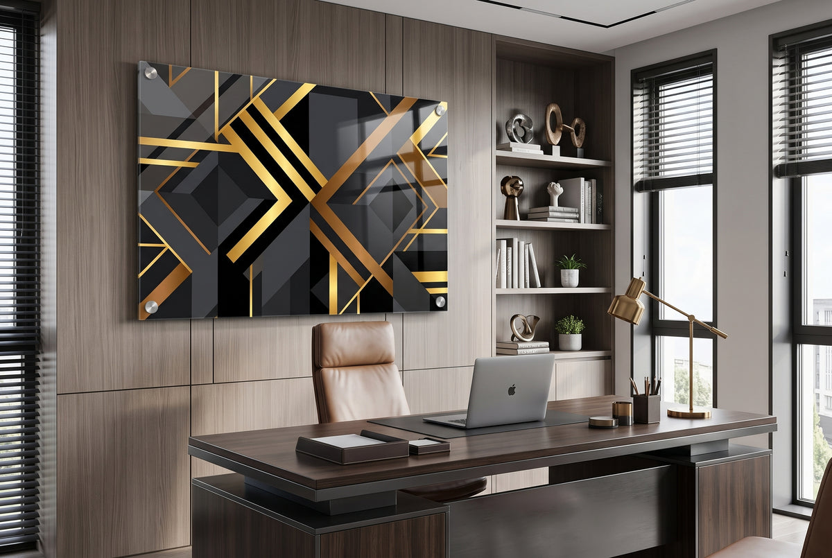 Art Deco Diagonal Geometric Acrylic Print Wall Art - Modern Heritage