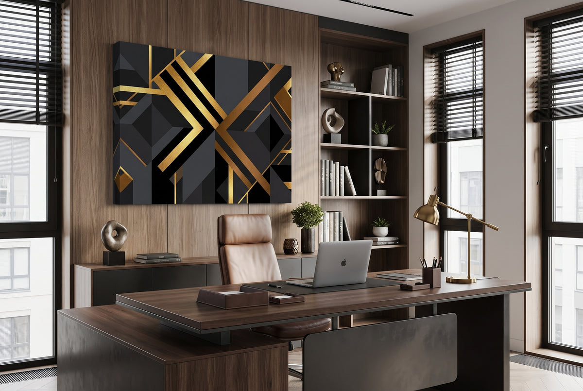 Art Deco Diagonal Geometric Canvas Wall Art - Modern Heritage