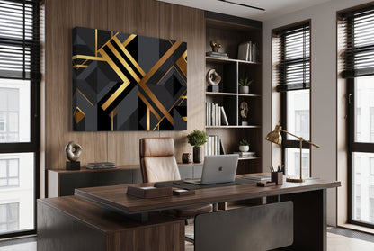 Art Deco Diagonal Geometric Canvas Wall Art - Modern Heritage
