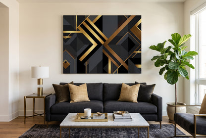 Art Deco Diagonal Geometric Canvas Wall Art - Modern Heritage