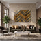 The Golden Herringbone Geometric Wall Art - Acrylic Print