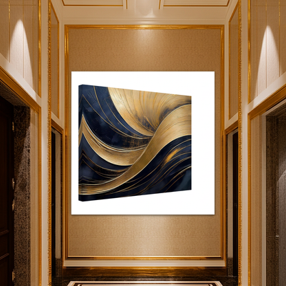 "Architectural Arc" Luxury Gold Leaf Abstract Wall Art