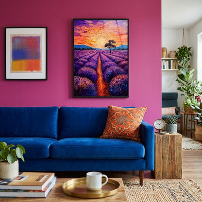 Lavender Fields at Dusk | Impressionist Landscape