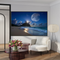 Nocturnal Radiance - Moonlit Coast & Tranquil Waves